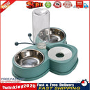 Cat Food Bowl Automatic Feeder Water Pet Dog Food Drink Dish Bowl (Green) Newly