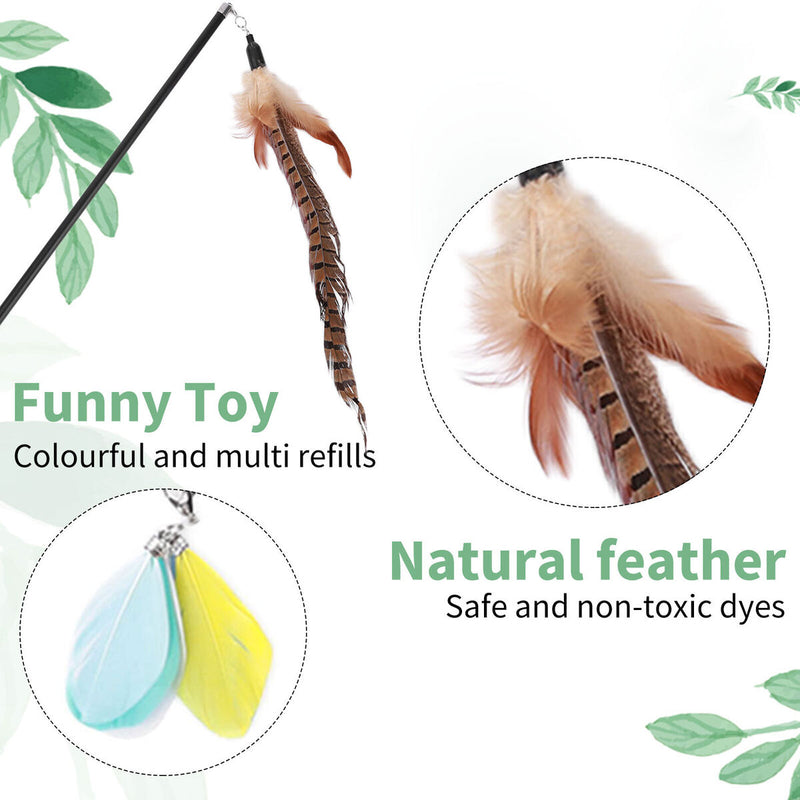 Cat Wand Toys - Durable Pole with High Strength & Toughness Ideal Toys for Pets