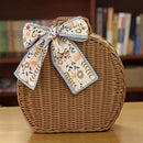 Souvenir Moon Cake Box Storage Farmhouse Style Round Woven Rattan Box Creative