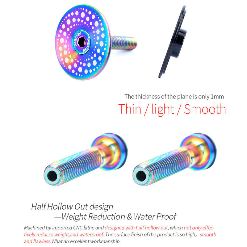 RISK Alloy MTB Road Bike Front Headset Cap Stem Bolt Cover (Multi Round) Newly