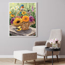 Flower Basket Bird Oil Paint By Numbers Kit DIY Home Decoration Gift Wall Art