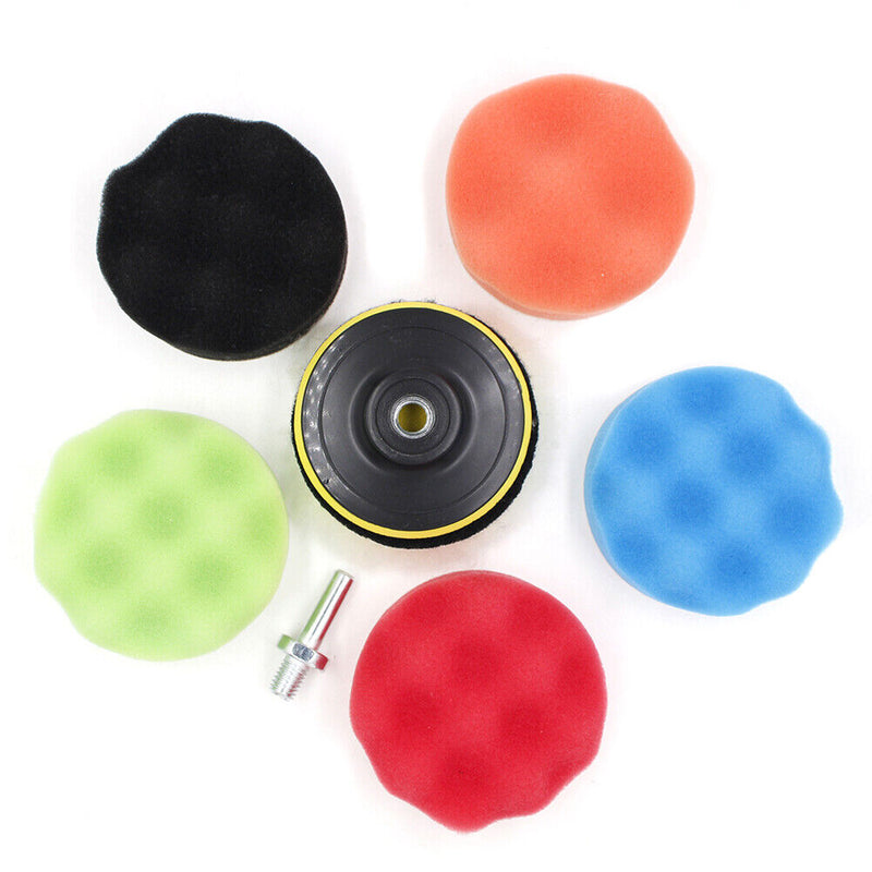 8pcs/Set Car Polishing Disc Buffing Waxing Sponge Car Polisher Drill Adapter