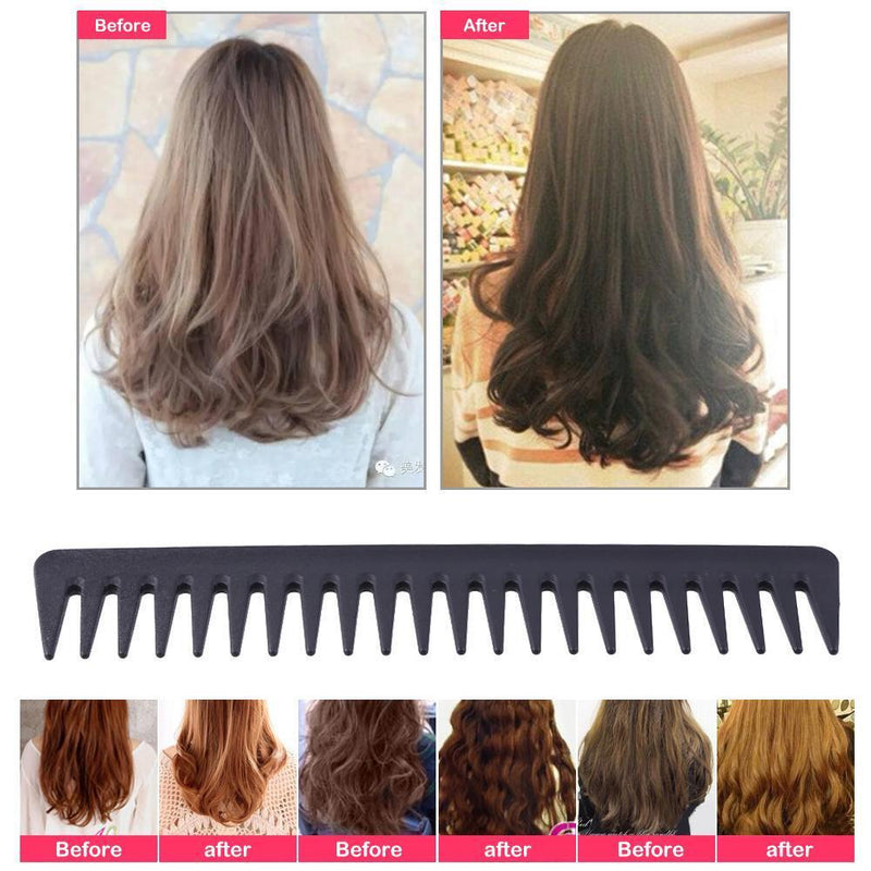 Professional Carbon Wide Tooth Comb Barber Salon Styling Anti-Static Brush