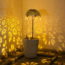 Solar Garden Lights aterproof Plug Umbrella Art Lamp Yard Decor (Bronze) Newly