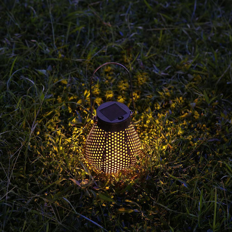Retro Solar LED Lantern Waterproof Garden Yard Hanging Lamp Lawn Landscape Light