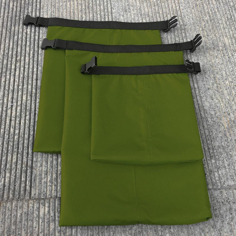 3pcs Coated Silicone Fabric Pressure Waterproof Dry Bag Pouch(Army Green) Newly
