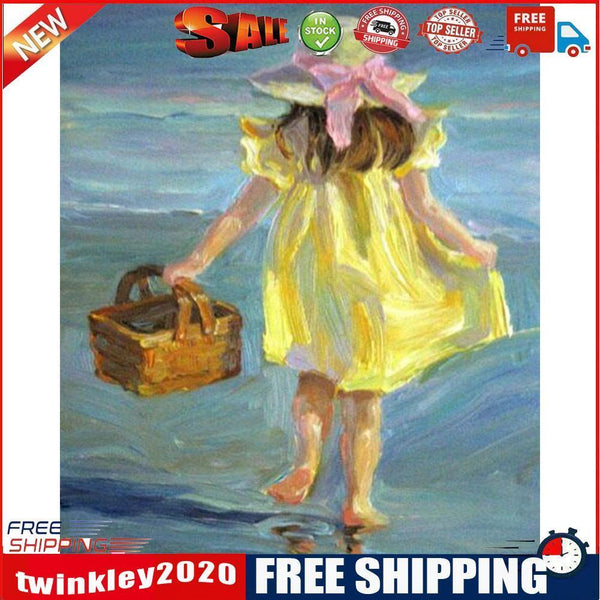 DIY Paint By Number Kit Girl Sea No Frame for Home Hanging Art Decoration