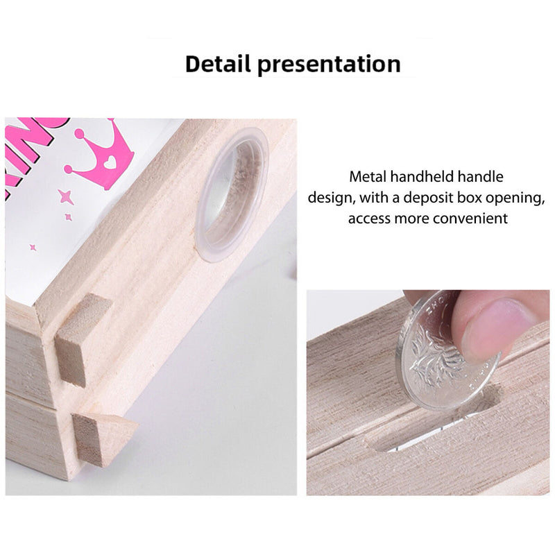 Fund Bank - Decorative Shadow Box Wooden Frame Display Case Money Piggy Bank