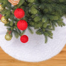 Christmas Tree Skirt White Long Plush Tree Carpet for Living Room Bedroom Garden