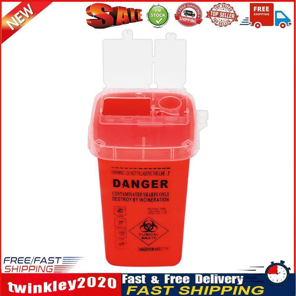 Sharps Bin Medical Biohazard Piercing Needles Tattoo Waste Box (Red) Newly