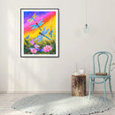 5D Kit Rhinestone DIY Colorful Dragonfly Full Round Drill Diamond Painting Cr