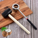 2Pcs/Set Stainless Steel Coconut Shell Opener Puncher Rubber Hammer Kitchen tool