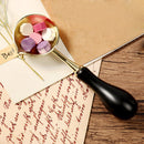 Wood Handle Sealing Wax Spoon Wax Bead Tablet Melting Spoons Craft (Black) Newly