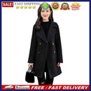 Pocket Cardigan Outwear Solid Color Women Turn Down Collar Long Sleeve Coat