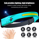 2x Waterproof LED Headlamp Outdoor Cycling Running Work Light (Black+Cyan) Newly