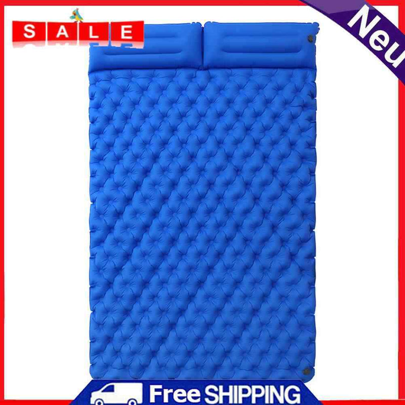Portable Mouth Inflation Mattress Bed Foldable Air Filling Camping Sleep Cushion