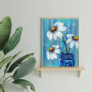 Blue Flowers Full Drill Mosaic Round Diamond Painting DIY Rhinestones Picture