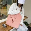 Women Lamb Hair Bear Print Messenger Handbags Autumn Winter Fluffy All-match Bag