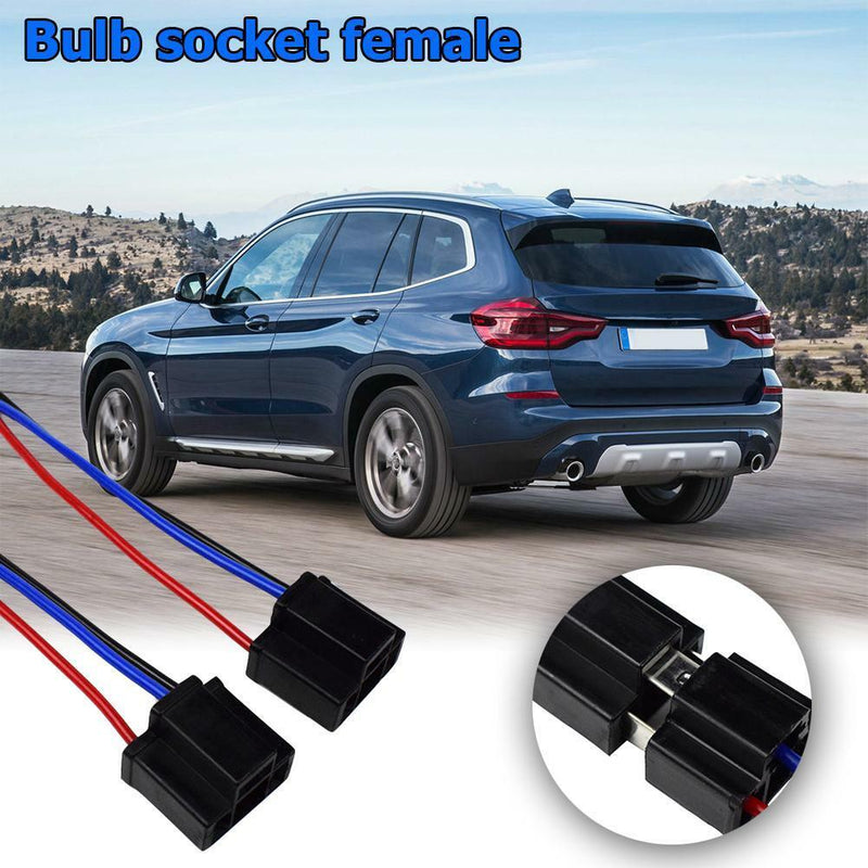 1 Pair H4 9003 Bulb Socket Female Adapter Connector for Headlight Fog Lamp