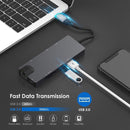 USB 3.0 USB Type-C Hub Gigabit Ethernet 4K HDMI Docking Station For Laptop PC