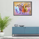 Girls with Umbrella Oil Paint By Numbers Kits DIY Handpainted on Canvas Art