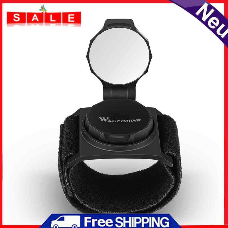 WEST BIKING Bicycle Wrist Rearview Mirror 360 Rotating Safety Rear View Mirror