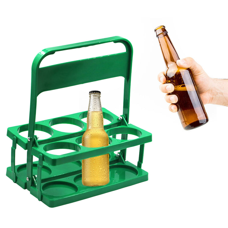 Portable Beer Rack Foldable Plastic Beer Basket Durable Wine Rack (Green) Newly