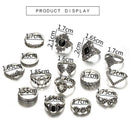 Fashion Women Boho Star Hand Accessories Rings Set Midi Finger Jewelry Moon