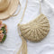 Tassels Beach Messenger Handbag Women Girl Crochet Straw Shoulder Bag/Beige