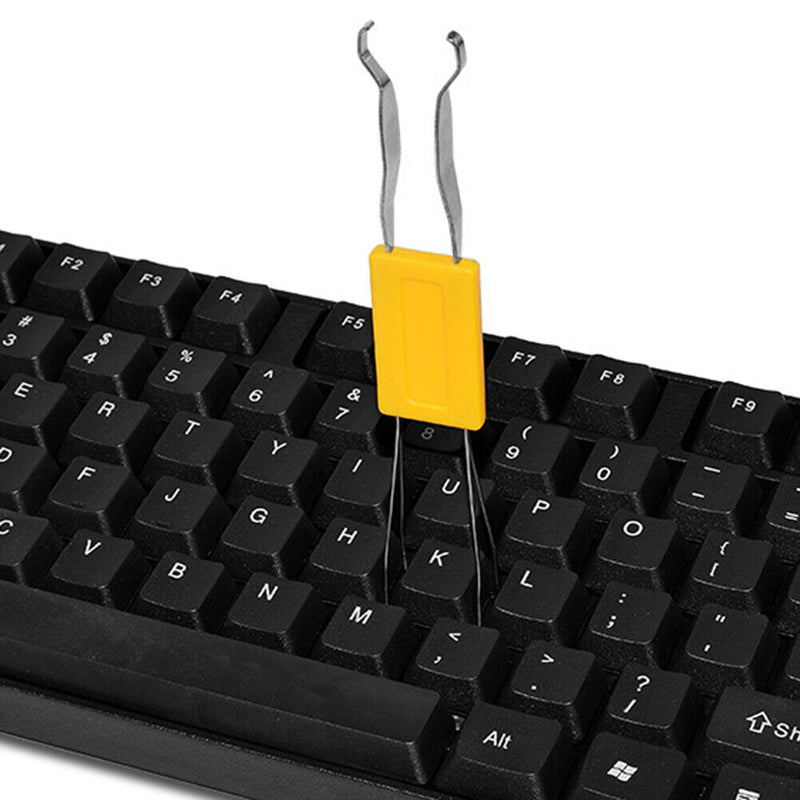 2 in 1 Mechanical Keyboard Key Cap Puller Universal Shaft Remover (Yellow)
