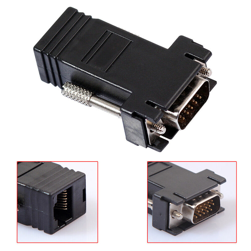 VGA Extender Female/Male, LAN Cat5 Cat5e/6 RJ45 Ethernet Female Adapter