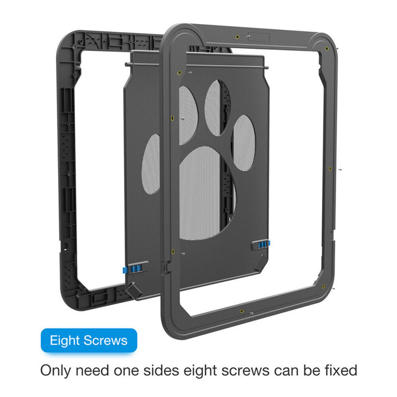 Pet Dog Lockable Screen Door with Magnetic Dog Cats Enter Sliding Gate Supplies