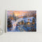 Frameless Oil Paint By Numbers DIY Christmas House Picture Craft Kit for Home