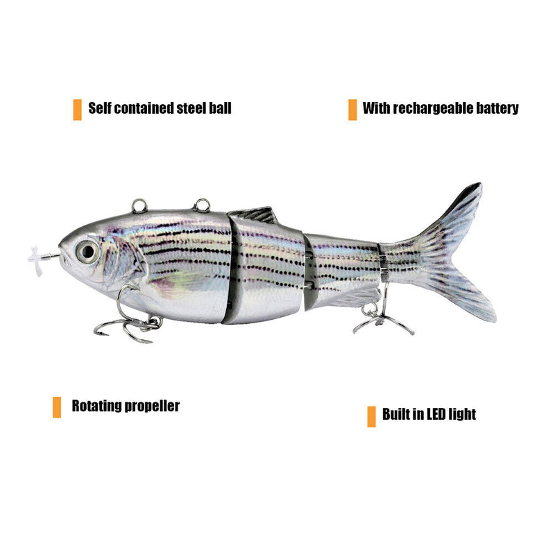 Rechargeable Robotic Swimming Fishing Lure Electric Wobbler Bait (T-620) Newly