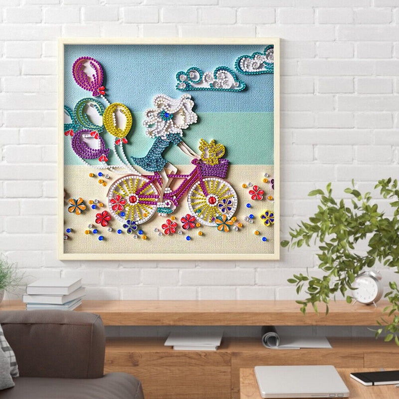 DIY Dress Girl Part Drill Special Shape Diamond Mosaic Painting Kit (Y203)