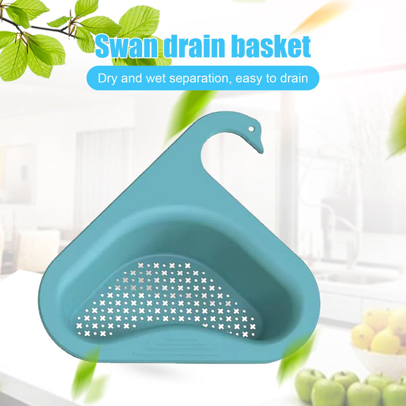 Swan Drain Basket 2 Pcs Corner Kitchen Sink Strainer Basket with Sponge Newly