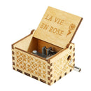 #A Retro Carved Wood Manual Music Box Hand Cranked Kids Birthday Gift Home Ornam