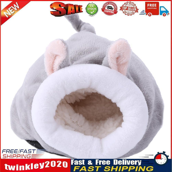 Pet Sleeping House Warm Hamster Puppy Kitten Bed Soft Nest Kennel (Grey) Newly