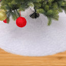 Christmas Tree Skirt White Long Plush Tree Carpet for Living Room Bedroom Garden