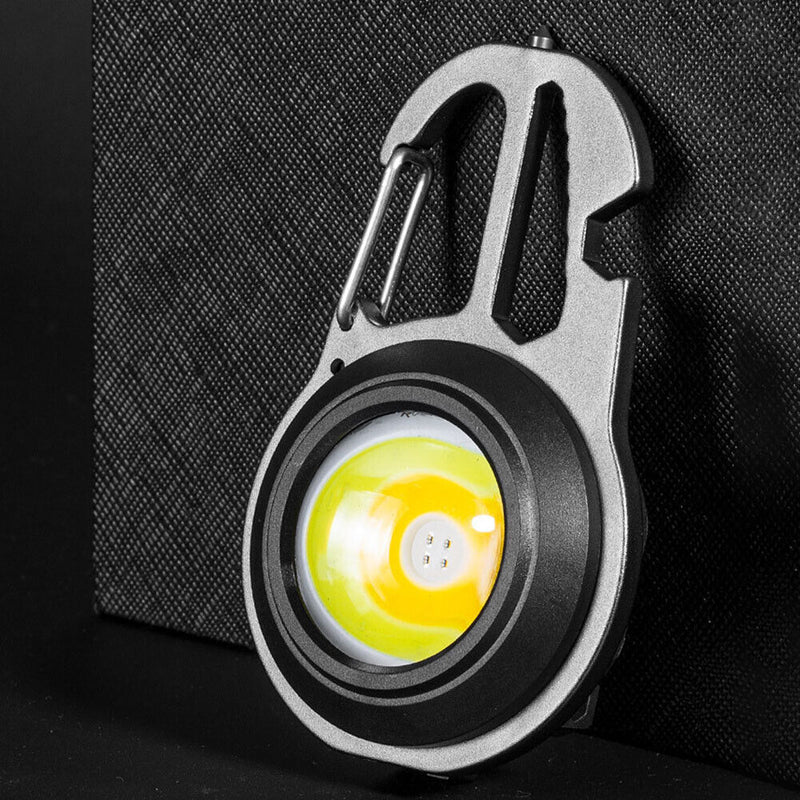 Portable LED Flashlight Mini Keychain Work Light Outdoor Bottle Opener (D)