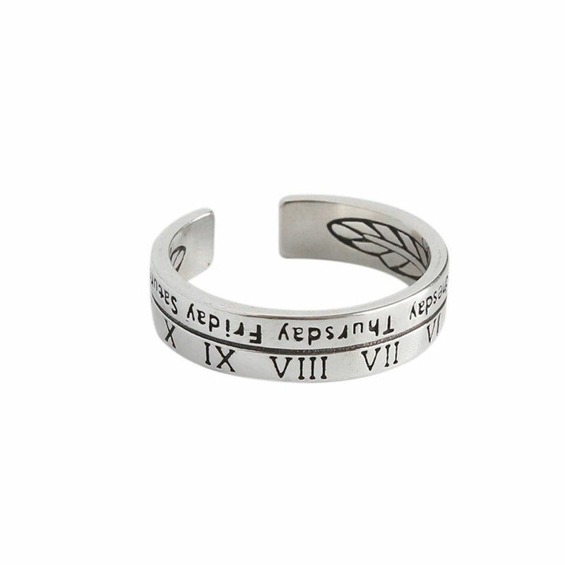 Wind Niche Design Roman Digital Rings Couples Tail Rings Adjustable Opening