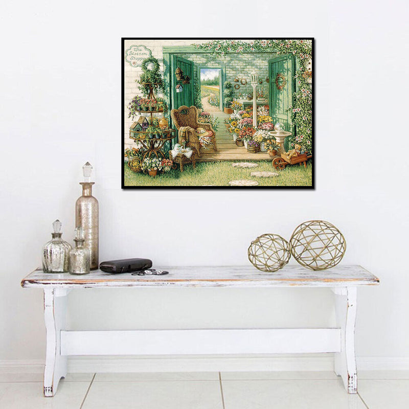 5D DIY Full Drill Diamond Painting Yard Flowers Cross Stitch Embroidery Kit