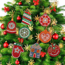 8pcs Christmas Tree Pendant Kit DIY Full Special Shaped Diamond Painting Newly
