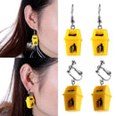 Creative Stud Earrings Fashion Drop Earrings Yellow Trash Can Earrings Dangle