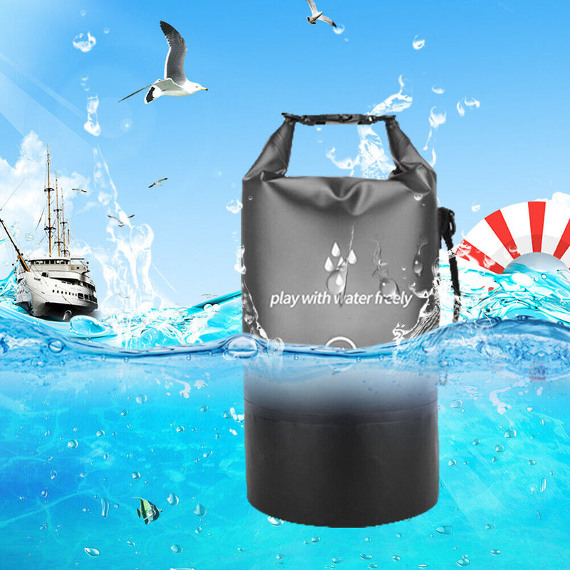 PVC Waterproof Dry Bag Swimming Kayaking Boating Drift Storage (Black 5L)