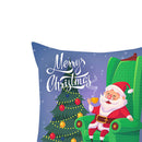 Linen Throw Pillow Covers Santa Claus Print Pillowcases Sofa Square Cushion Case