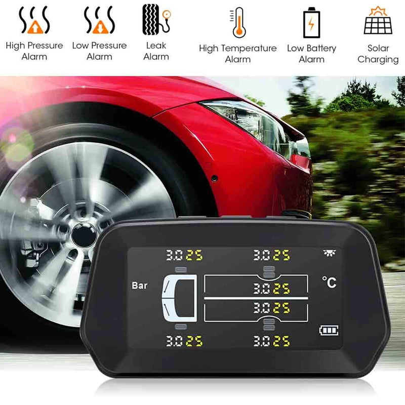 Solar Truck TPMS Tire Pressure Monitoring System with 6 External Sensors Newly