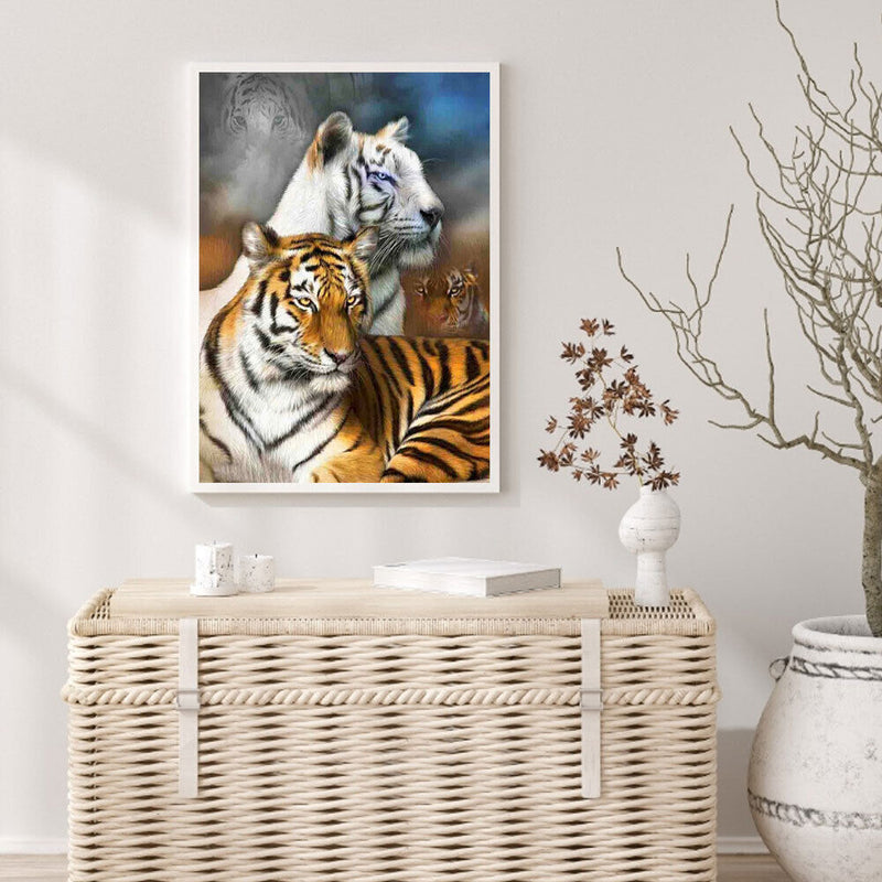 Fierce Tiger 5D DIY Diamond Painting Kits Full Round Drill Wall Decor Art Crafts