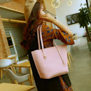 4pcs/set Composite Bags Women Solid Color Shoulder Handbags Card Holder Clutch