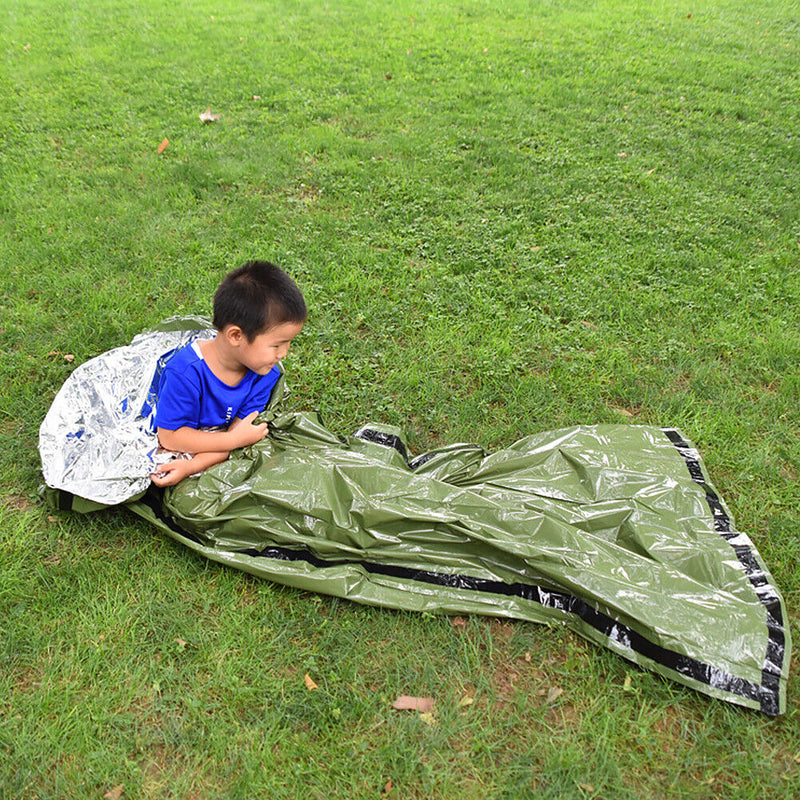 Emergency Tube Tent Shelter Sleeping Bag Blanket for Camping Hike (Green) Newly